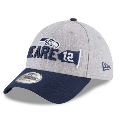 Men's Seattle Seahawks New Era Heather Gray/Navy 2018 NFL Draft Official On-Stage 39THIRTY Flex Hat 2979440